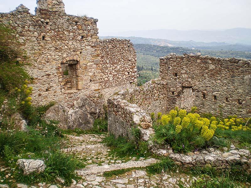 Μέρος των τειχών της καστροπολιτείας του Μυστρά